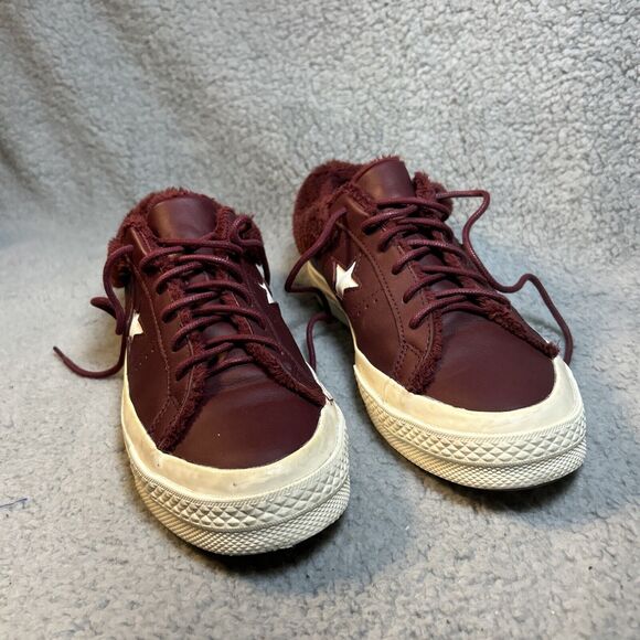 CONVERSE Unisex 1 Star Oxford Leather Fur Lined Sneakers, US W 7.5 M 5.5 - Picture 4 of 11
